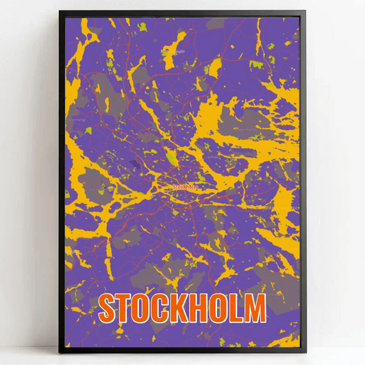 Personalisierte Landkarte Stockholm im Style Pop Punk - posterfolio.de