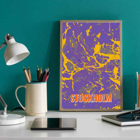 Personalisierte Landkarte Stockholm im Style Pop Punk - posterfolio.de