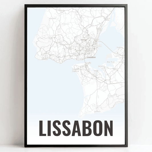 Deine individuell gestaltete Landkarte im Style “Lissabon” mit einem transparenten Verlauf - posterfolio.de