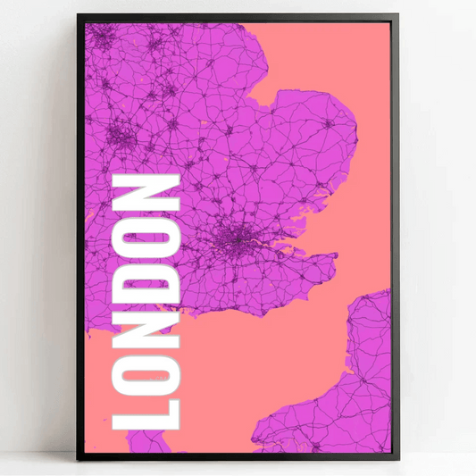 Einzigartiges Geschenk: Personalisierte Landkarte im London Style - Dein individuelles Highlight! - posterfolio.de