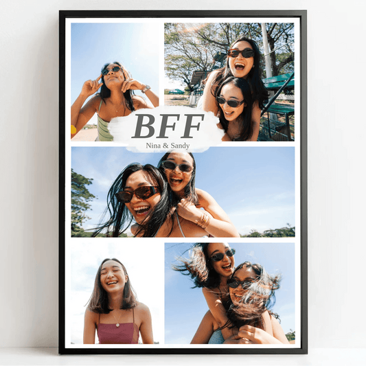 Beste Freundin Fotocollage – personalisiertes BFF Poster - posterfolio.de
