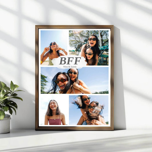 Beste Freundin Fotocollage – personalisiertes BFF Poster - posterfolio.de