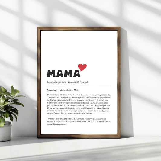Perfektes Geschenk zum Muttertag: Dein personalisiertes Definitions Poster - posterfolio.de