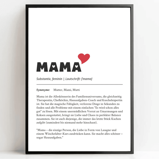 Perfektes Geschenk zum Muttertag: Dein personalisiertes Definitions Poster - posterfolio.de