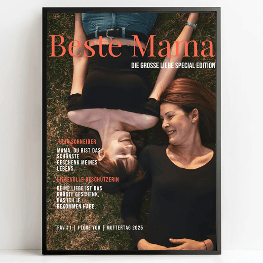 Das perfekte Muttertagsgeschenk - Personalisiertes Fashion-Magazin Poster - posterfolio.de