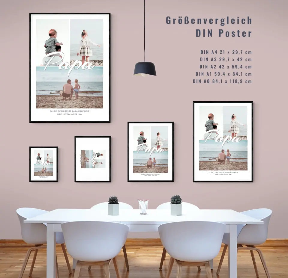 Bewahre besondere Erinnerungen: Personalisierte Papa Fotocollage für einzigartige Geschenke!