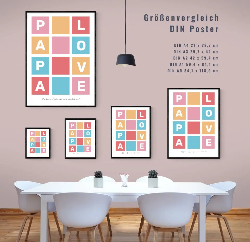 Für den besten Papa der Welt - personalisiertes Poster als herzergreifendes Geschenk!