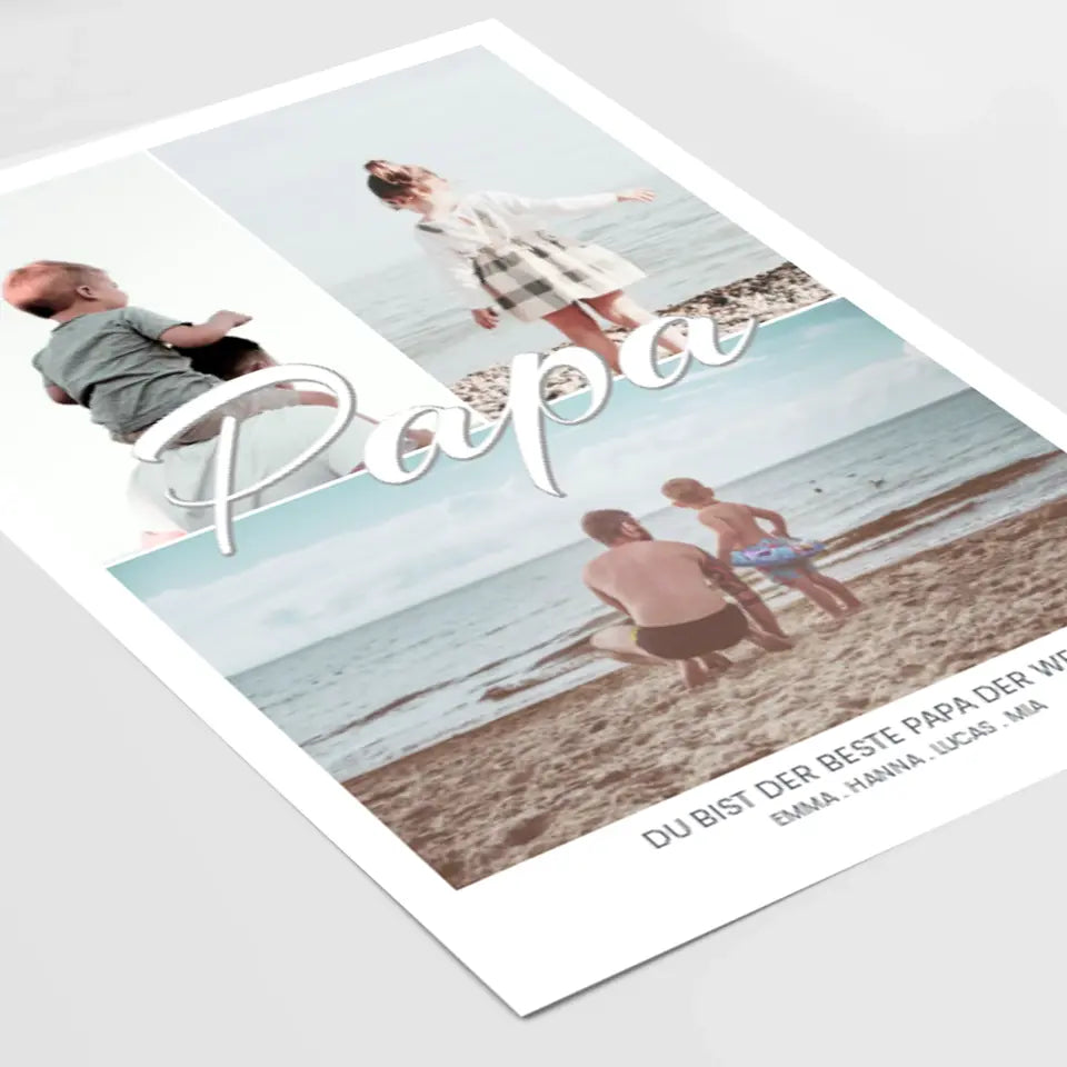 Bewahre besondere Erinnerungen: Personalisierte Papa Fotocollage für einzigartige Geschenke!