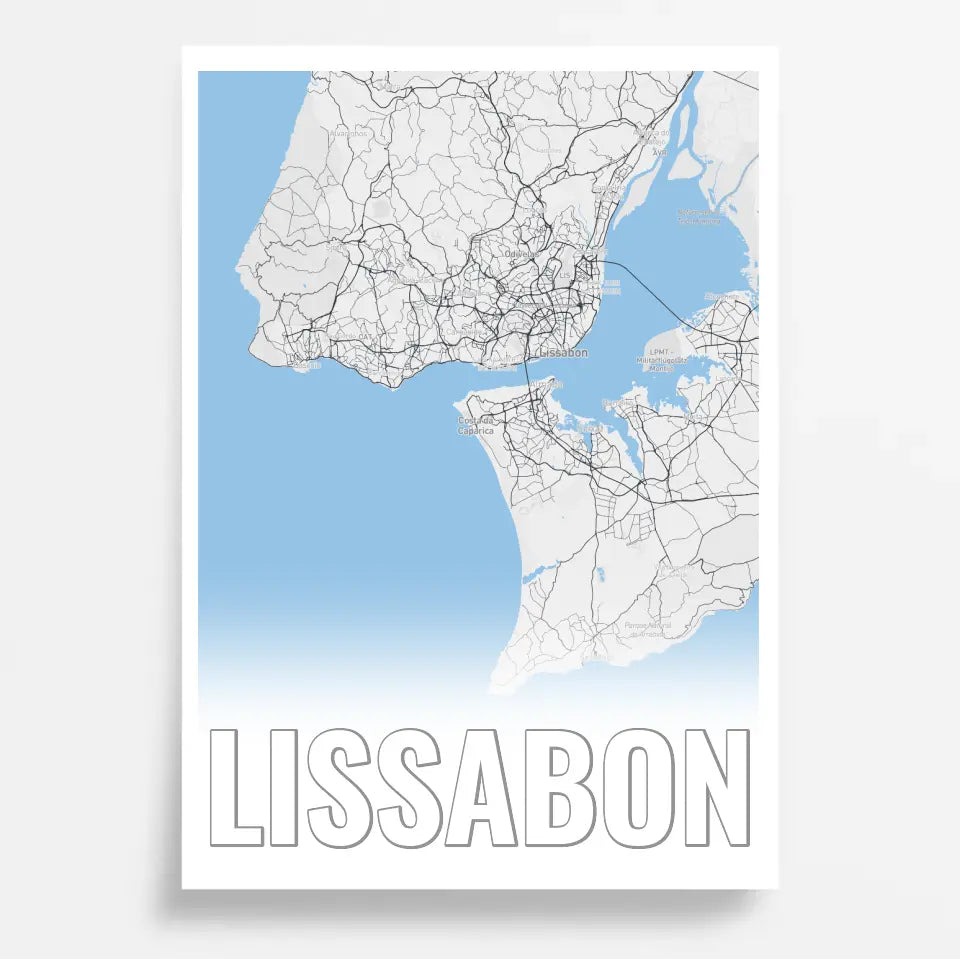 Deine individuell gestaltete Landkarte im Style “Lissabon” mit einem transparenten Verlauf