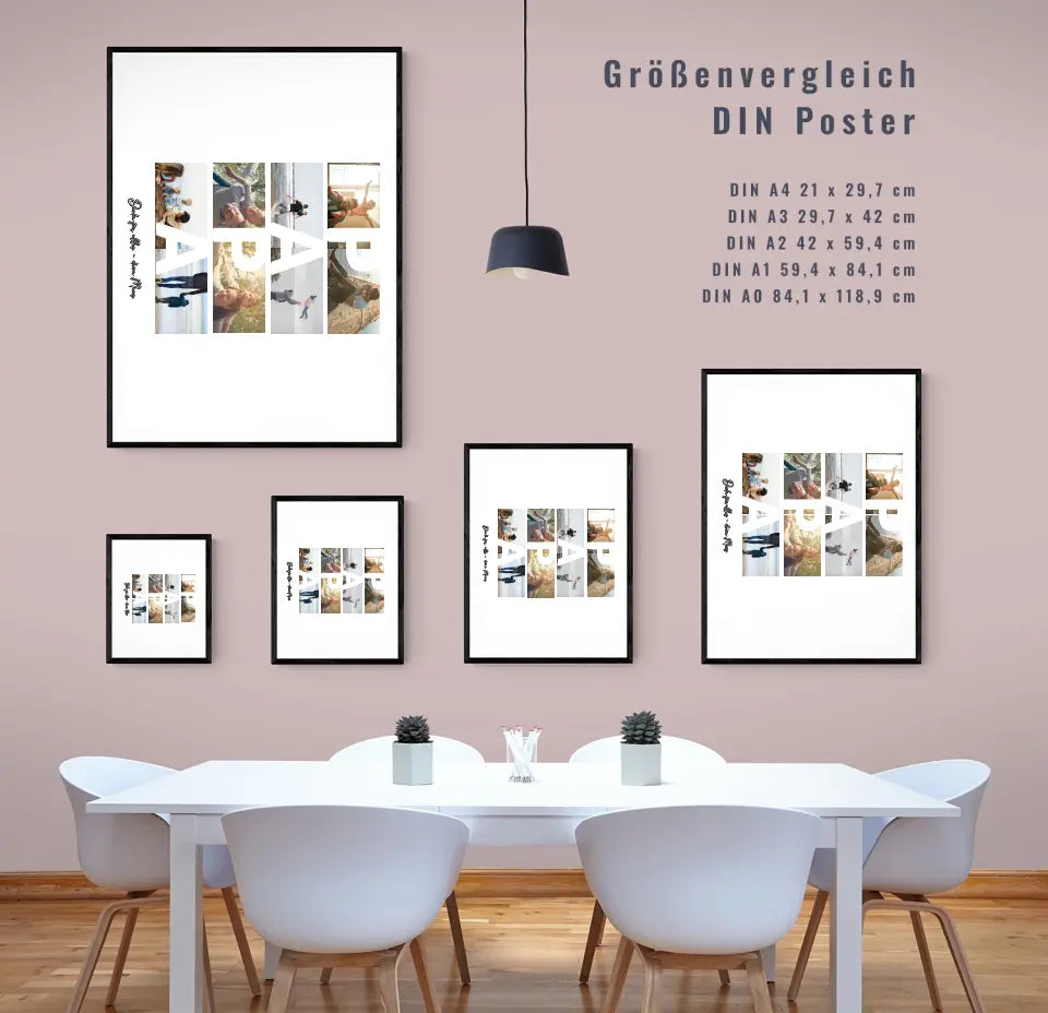 Zeige deine Liebe mit einem einzigartigen personalisierten Poster: Fotocollage für deine Mama