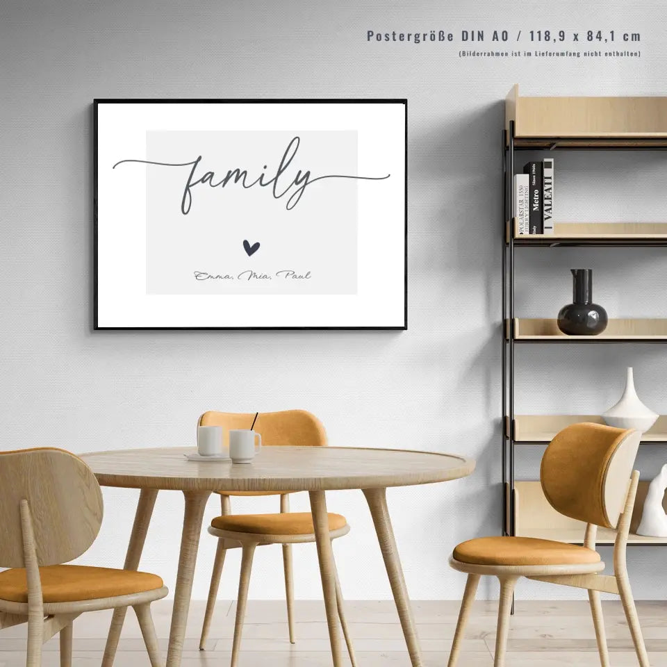 Familie ist alles: Personalisiertes Familien-Poster ”family" als einzigartiges Geschenk"