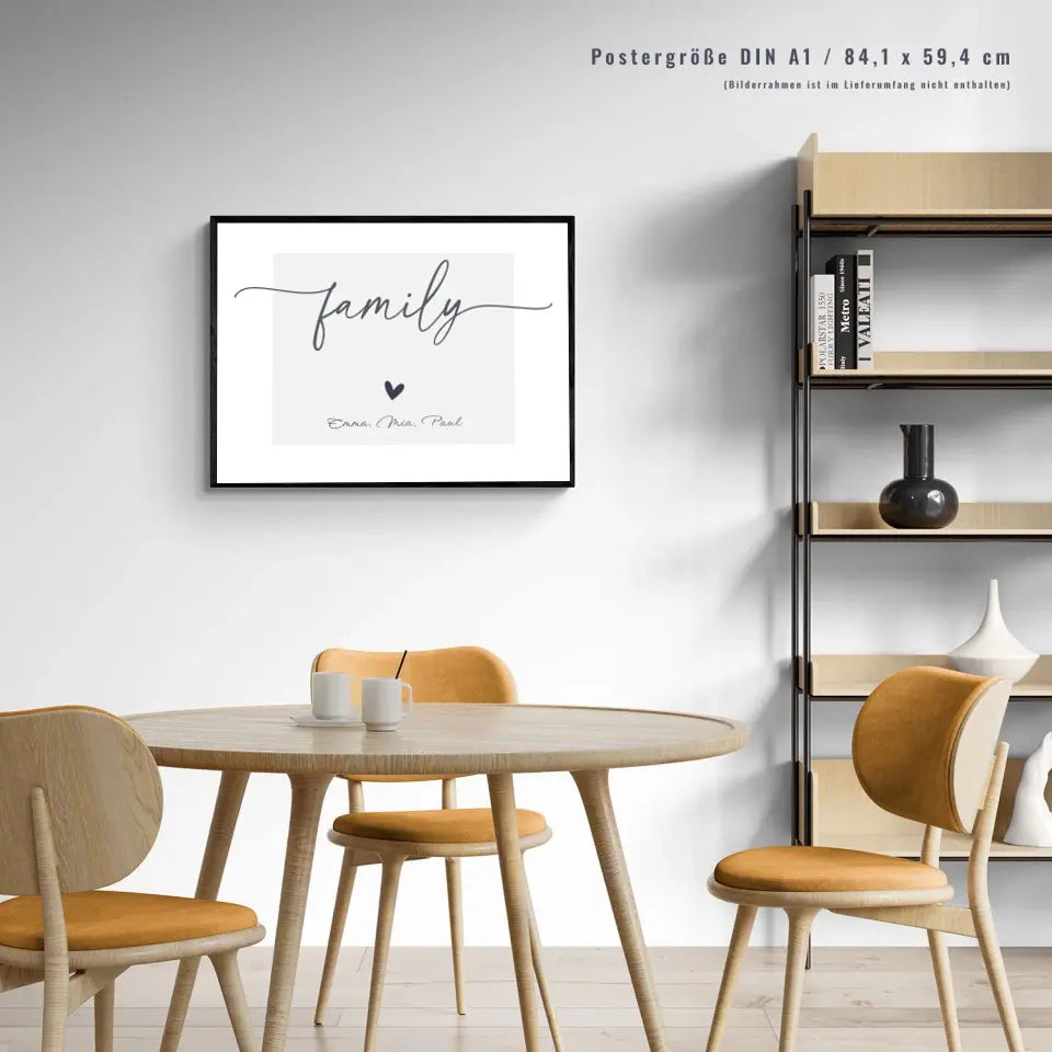 Familie ist alles: Personalisiertes Familien-Poster ”family" als einzigartiges Geschenk"