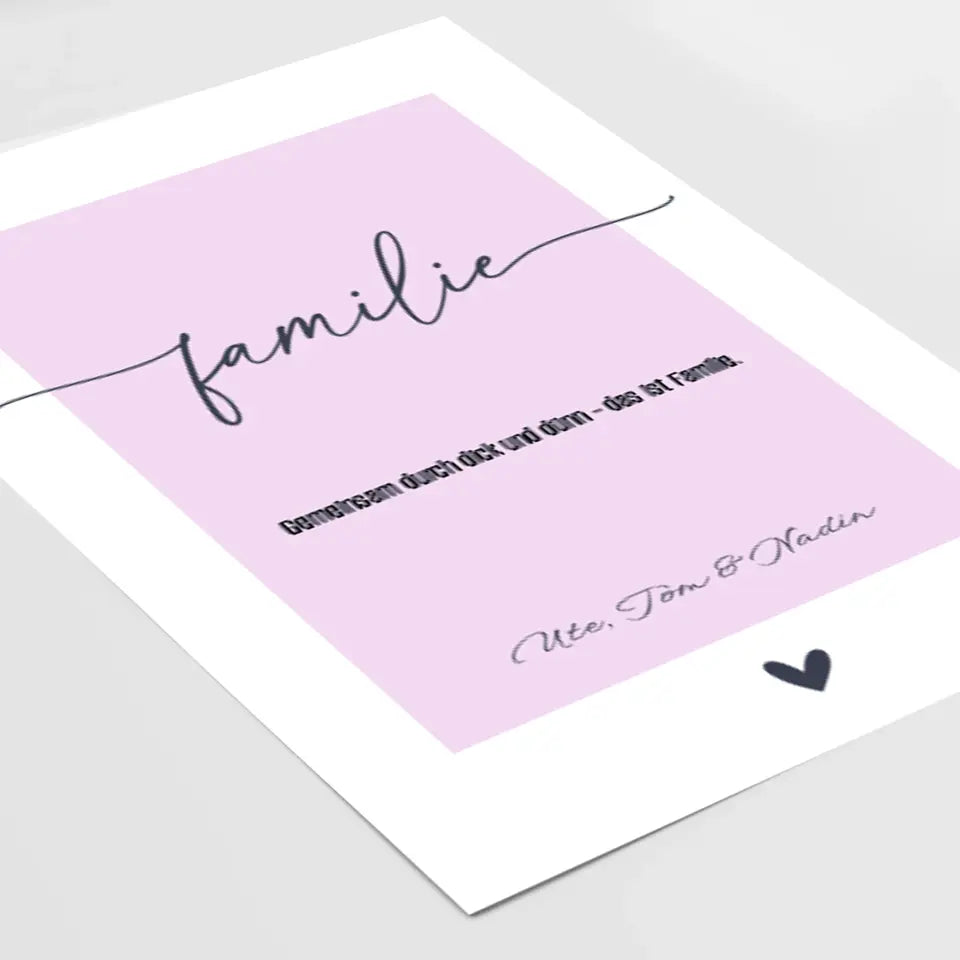 Einzigartiges Geschenk für deine Liebsten - Gestalte jetzt dein personalisiertes Familienposter!