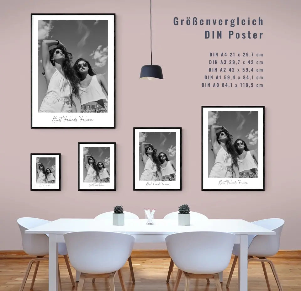 Einzigartiges Geschenk für deine beste Freundin: Personalisiertes Poster mit eurem Foto und individueller Botschaft