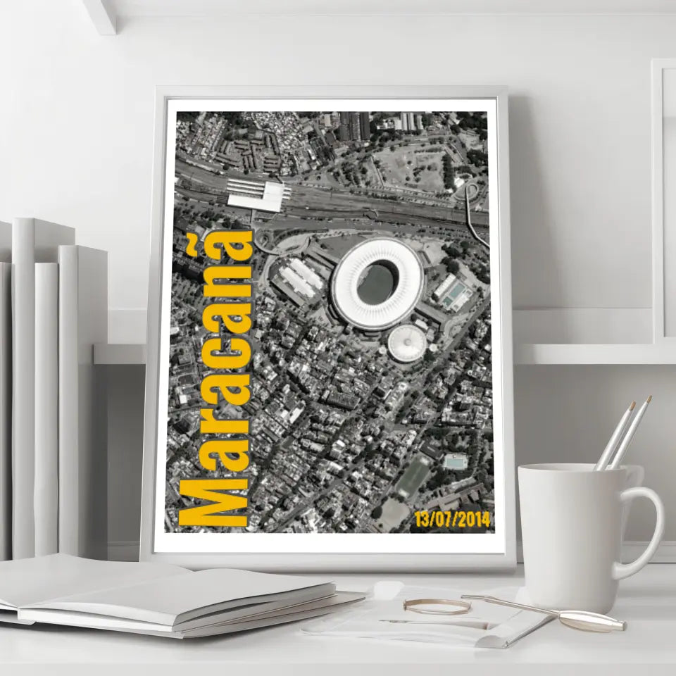 Dein personalisiertes Poster der Fußballstadien - Gestalte jetzt dein individuelles Stadion-Poster im Style “Maracanã”