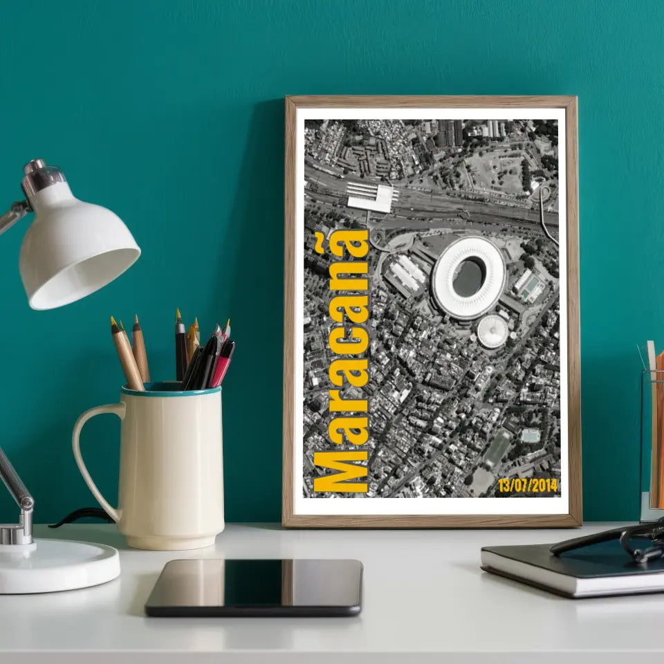 Dein personalisiertes Poster der Fußballstadien - Gestalte jetzt dein individuelles Stadion-Poster im Style “Maracanã”