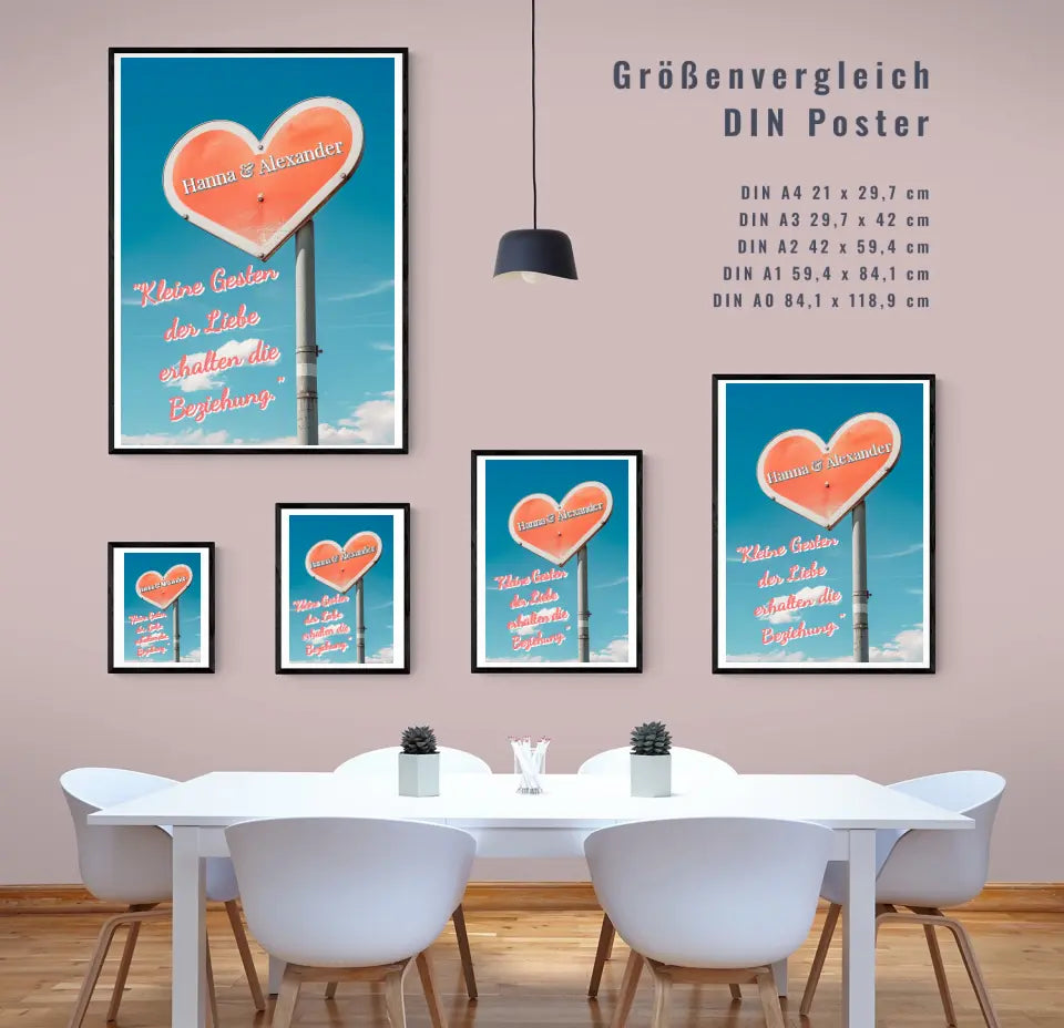 Dein persönlicher Liebesbeweis: Personalisiertes Poster mit Herz und individueller Botschaft!