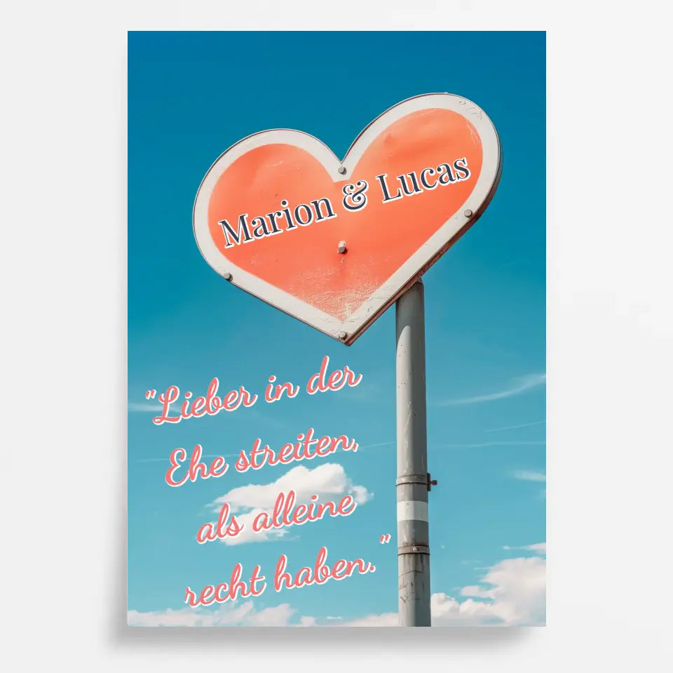 Zeige deine Liebe mit einem personalisierten Poster: einzigartiger Liebesbeweis mit Herz und Namen!