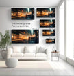 Erlebe die Metropole: Panoramabild der nächtlichen Stadtszene - posterfolio.de