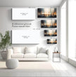 Surreales Panoramabild: Stadtlandschaft mit Silhouettenfiguren - posterfolio.de