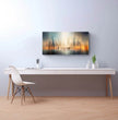 Faszinierendes Panoramabild: Surreale Stadtlandschaft in Orange und Blau entdecken! - posterfolio.de