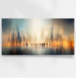 Faszinierendes Panoramabild: Surreale Stadtlandschaft in Orange und Blau entdecken! - posterfolio.de