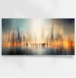 Faszinierendes Panoramabild: Surreale Stadtlandschaft in Orange und Blau entdecken! - posterfolio.de