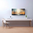 Faszinierendes Panoramabild: Surreale Stadtlandschaft in Orange und Blau entdecken! - posterfolio.de
