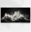 Kraftvolle Panoramabilder kaufen: Stürmische Meereswellen in Schwarzweiß - posterfolio.de