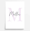 Einzigartiges Familienposter: zarte Initialen in sanften Pastelltönen - posterfolio.de