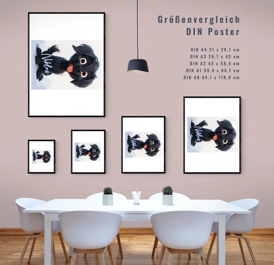 Fröhlicher Welpe: Dein personalisiertes Poster für pure Freude!