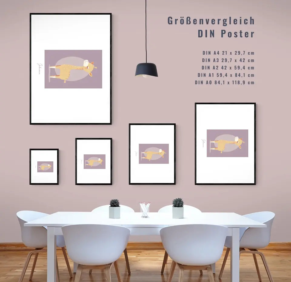 Zauberhaftes Giraffenposter: Dein personalisiertes Kinderzimmer-Highlight!