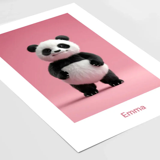 Fröhlicher Panda: Dein personalisiertes Poster für strahlende Kinderzimmer!