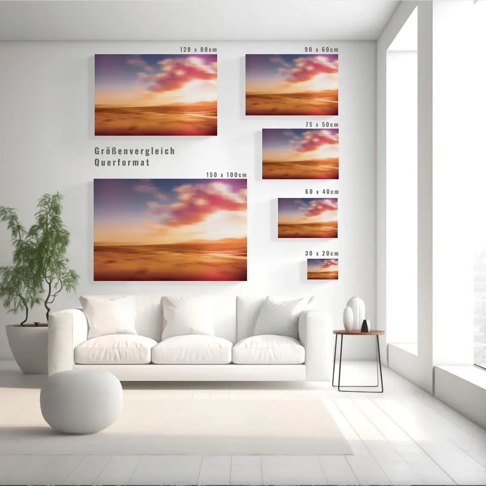 Abstraktes Wandbild Florianópolis: Brasilianische Strandlandschaft zum Sonnenuntergang