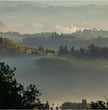 Toskana Wandbild: Sanfte Hügel und Nebelmorgen bei San Gimignano