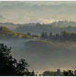 Toskana Wandbild: Sanfte Hügel und Nebelmorgen bei San Gimignano