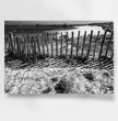 Zaun am Strand Wandbild: Stille der Bretagne in Schwarz-Weiß