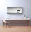 Panorama Wandbild: Einsame Strandszene in Stilvoller Schwarz-Weiß-Optik - posterfolio.de