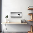 Panorama Wandbild: Einsame Strandszene in Stilvoller Schwarz-Weiß-Optik - posterfolio.de
