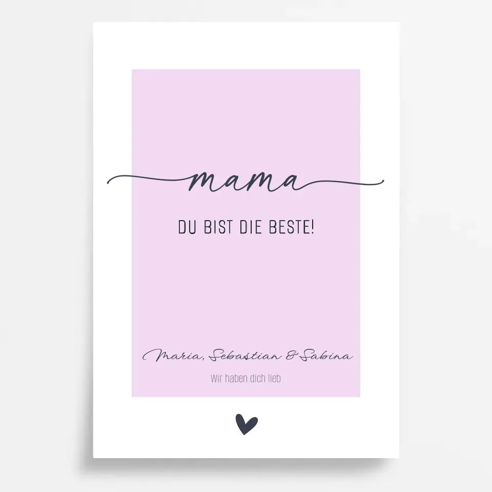 Mama, du bist die Beste! Personalisierbares Poster in Pastelltönen - Einzigartiges Geschenk für die beste Mama