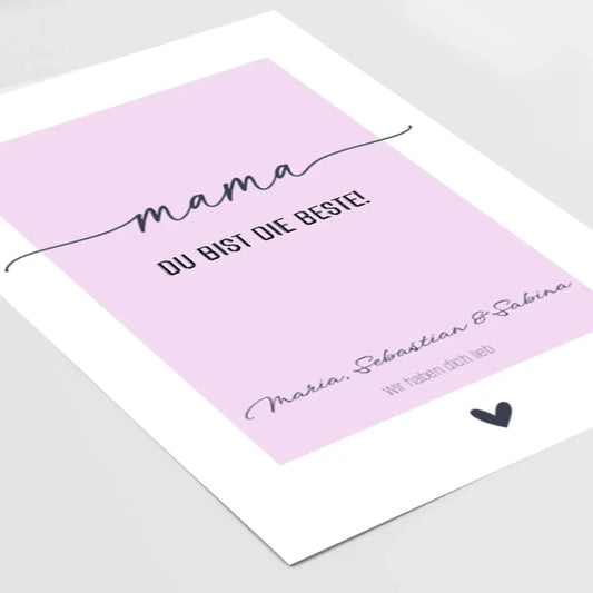 Mama, du bist die Beste! Personalisierbares Poster in Pastelltönen - Einzigartiges Geschenk für die beste Mama