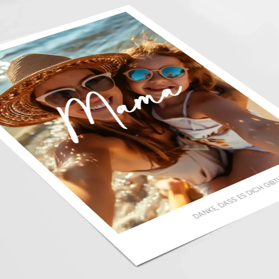 Einzigartiges Geschenk: Personalisiertes Poster mit Foto - Danke Mama