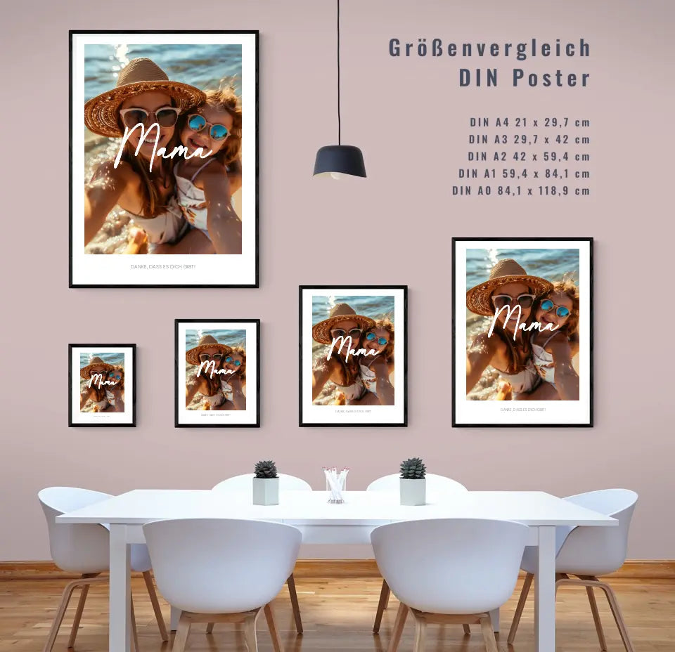 Einzigartiges Geschenk: Personalisiertes Poster mit Foto - Danke Mama