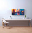 Panorama Wandbild: Nächtliche Stadtlichter in surrealem Glanz - posterfolio.de