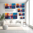 Panorama Wandbild: Nächtliche Stadtlichter in surrealem Glanz - posterfolio.de