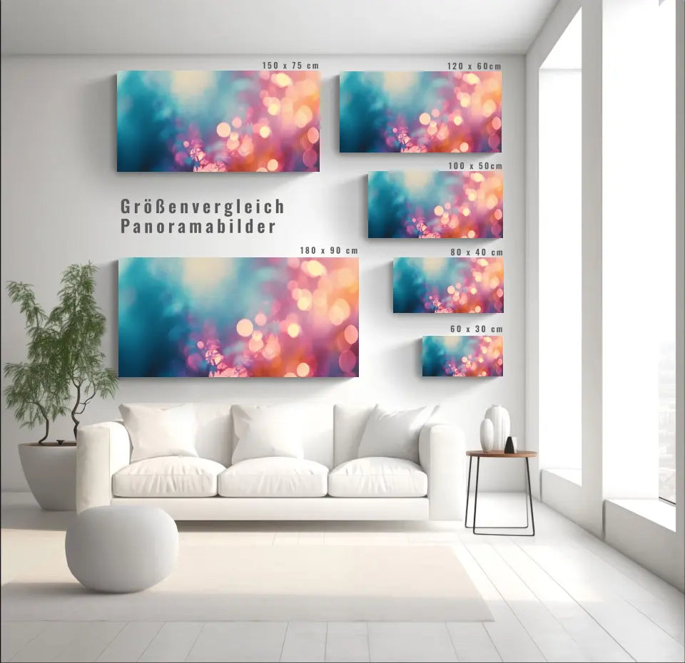 Panorama Wandbild: Abstrakte Lichter für ein elegantes Ambiente