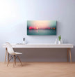 Panorama Wandbild: Stadtlichter im Wasser bei Dämmerung - posterfolio.de