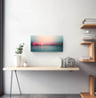 Panorama Wandbild: Stadtlichter im Wasser bei Dämmerung - posterfolio.de