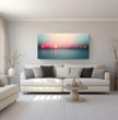 Panorama Wandbild: Stadtlichter im Wasser bei Dämmerung - posterfolio.de