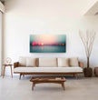 Panorama Wandbild: Stadtlichter im Wasser bei Dämmerung - posterfolio.de